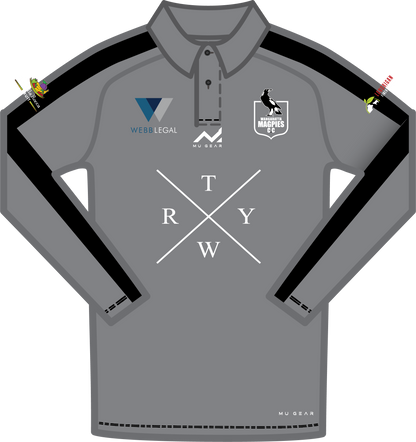 Wangaratta Magpies Cricket Club On Field Long Sleeve Polo