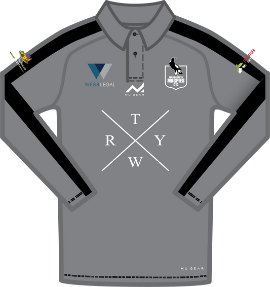 Wangaratta Magpies Cricket Club On Field Long Sleeve Polo